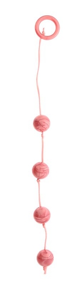 Розовые перламутровые анальные шарики большого диаметра - фото, цены