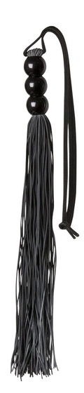Чёрная резиновая мини-плеть Rubber Whip - 43 см. - фото, цены