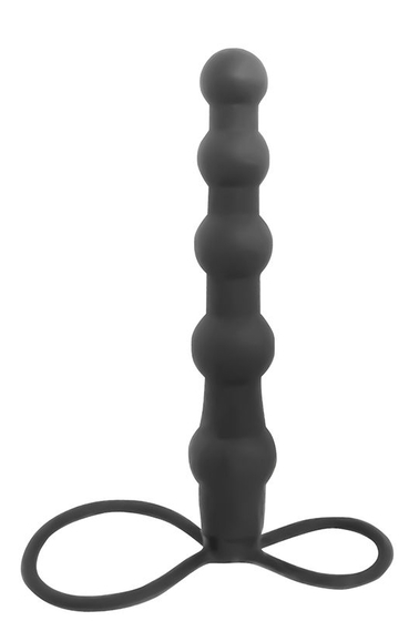 Черная ёлочка-насадка для двойного проникновения Mojo Bumpy - 15 см. - фото, цены
