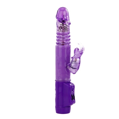 Фиолетовый хай-тек вибратор с ротацией и возвратно-поступательным движением - 24 см. - фото, цены