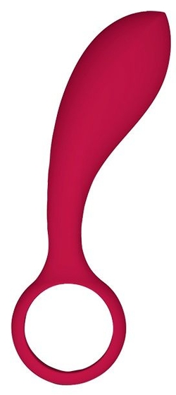 Красная гибкая анальная пробка Silky Smooth Finger - 14,5 см. - фото, цены