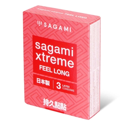 Утолщенные презервативы Sagami Xtreme Feel Long с точками - 3 шт. - фото, цены