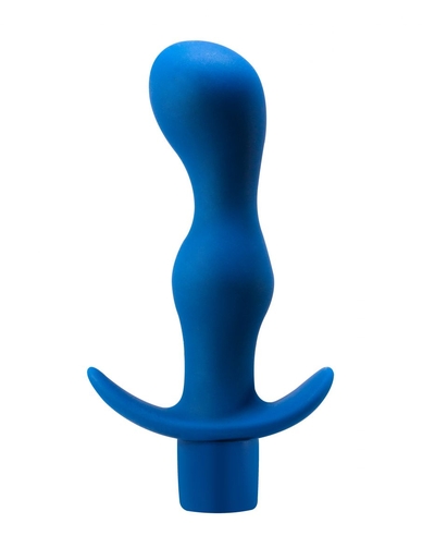 Синяя анальная вибропробка Derby - 13,5 см. - фото, цены