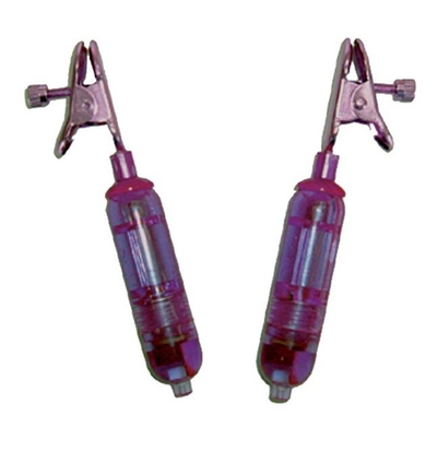 Фиолетовые виброклипсы для груди Vibrating Nipple Clamps - фото, цены