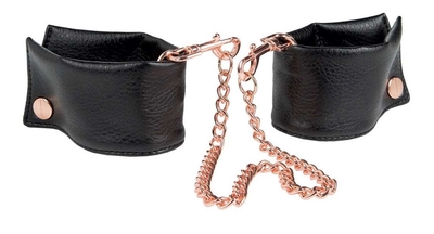 Черные мягкие наручники Entice French Cuffs с цепью - фото, цены