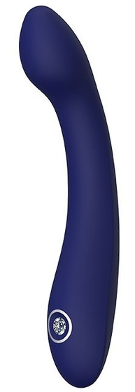 Синий изогнутый вибромассажер Hybris - 21 см. - фото, цены