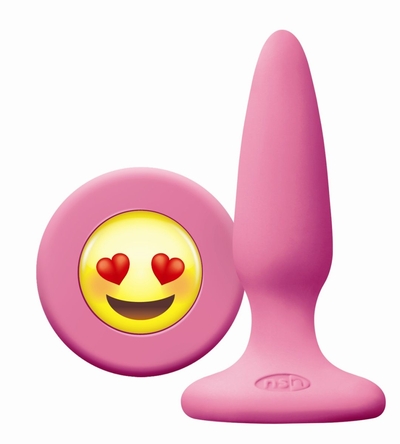 Розовая силиконовая пробка Emoji Face Ily - 8,6 см. - фото, цены