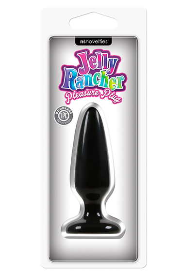 Малая чёрная анальная пробка Jelly Rancher Pleasure Plug Small - 10,2 см. - фото, цены