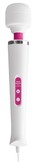 Бело-розовый вибромассажер Wonder Wand - 32 см. - фото, цены