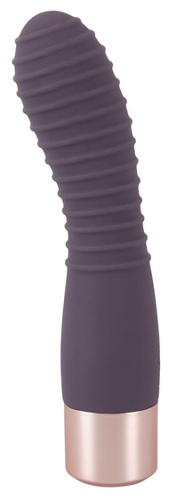Фиолетовый вибратор с ребрышками Elegant Flexy Vibe - 15 см. - фото, цены