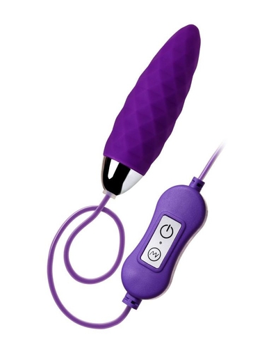 Фиолетовое узенькое виброяйцо с пультом управления A-Toys Cony, работающее от Usb - фото, цены