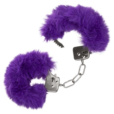 Металлические наручники с фиолетовым мехом Ultra Fluffy Furry Cuffs - фото, цены