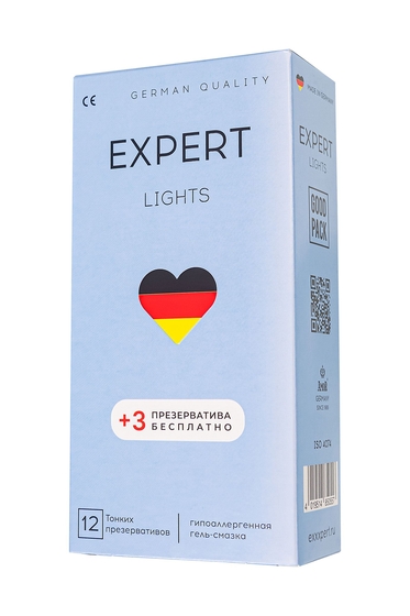 Ультратонкие презервативы Expert Lights - 12 шт.(+3 в подарок) - фото, цены