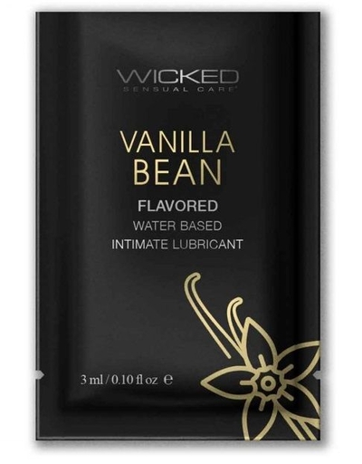 Лубрикант на водной основе с ароматом ванильных бобов Wicked Aqua Vanilla Bean - 3 мл. - фото, цены