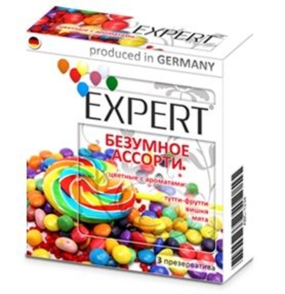 Цветные ароматизированные презервативы Expert Безумное ассорти - 3 шт. - фото, цены