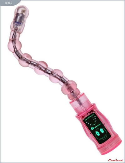 Розовый гнущийся анальный вибратор - 27 см. - фото, цены