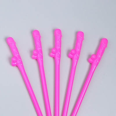 Розовые коктейльные трубочки в виде пениса - 5 шт. - фото, цены