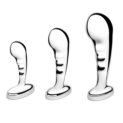 Набор из 3 стальных стимуляторов простаты Stainless Steel P-spot Training Set - фото, цены