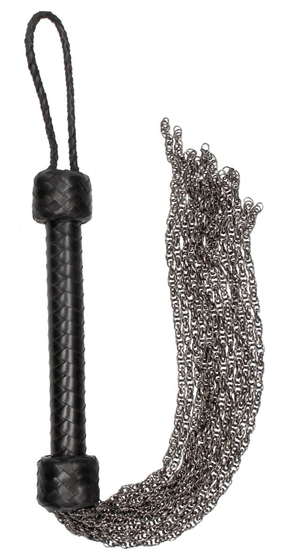 Черная многохвостая металлическая плеть Metal Chain Flogger - 53 см. - фото, цены