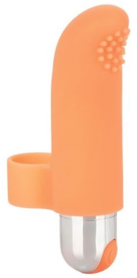 Оранжевая пулька-насадка на палец Finger Tickler - 8,25 см. - фото, цены
