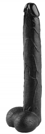 Черный реалистичный фаллоимитатор - 39,5 см. - фото, цены