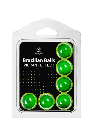 Набор из 6 шариков с массажным маслом Brazilian Balls с эффектом вибрации - фото, цены