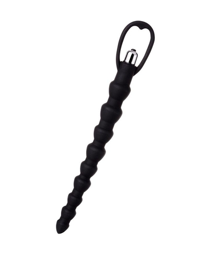 Черная анальная цепочка с вибрацией A-toys - 32,7 см. - фото, цены