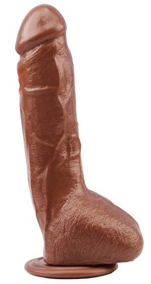 Коричневый фаллоимитатор Brunet Trick Penis - 22,5 см. - фото, цены