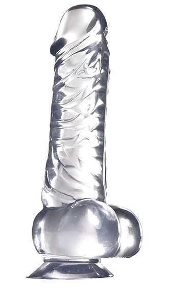 Прозрачный фаллоимитатор на присоске Jelly Joy Brilliant - 18 см. - фото, цены