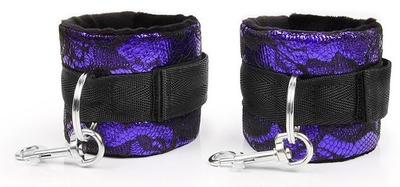 Фиолетово-черные наручники с карабинами - фото, цены