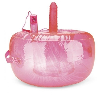 Розовая надувная подушка для секса в вибратором - фото, цены