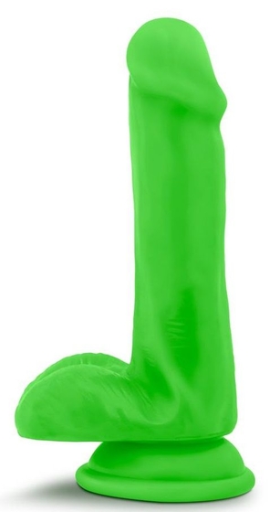 Зеленый фаллоимитатор 6 Inch Silicone Dual Density Cock with Balls - 15,24 см. - фото, цены