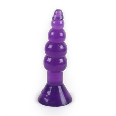 Фиолетовая анальная пробка-елочка с присоской - 17 см. - фото, цены