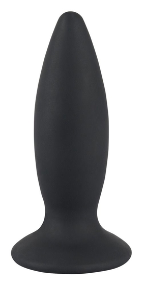 Чёрная перезаряжаемая анальная пробка Black Velvets Recharge Plug M - 12,5 см. - фото, цены