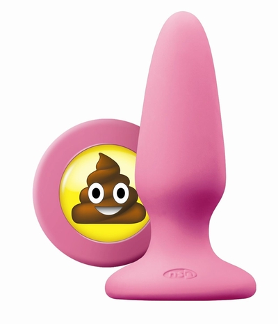 Розовая силиконовая пробка среднего размера Emoji Sht - 10,2 см. - фото, цены
