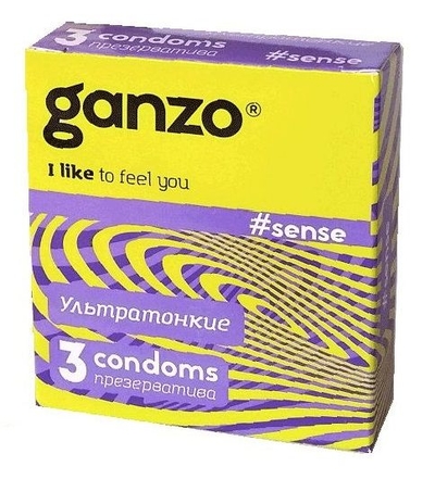 Тонкие презервативы для большей чувствительности Ganzo Sence - 3 шт. - фото, цены