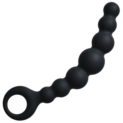 Чёрная упругая анальная цепочка Flexible Wand - 18 см. - фото, цены