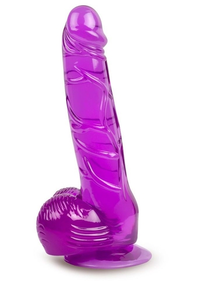 Фиолетовый фаллоимитатор-реалистик на присоске - 17 см. - фото, цены