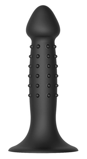 Черный анальный фаллоимитатор Nubbed Plug - 13,5 см. - фото, цены