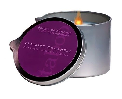 Массажная свеча Taboo Plaisirs Charnels с ароматом амбры и мускуса - 165 гр. - фото, цены
