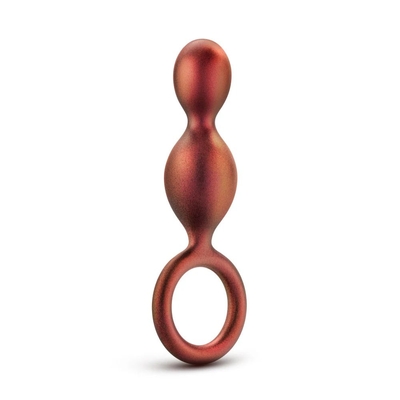 Коричневый анальный стимулятор Duo Loop Copper Anal Plug - 13,3 см. - фото, цены