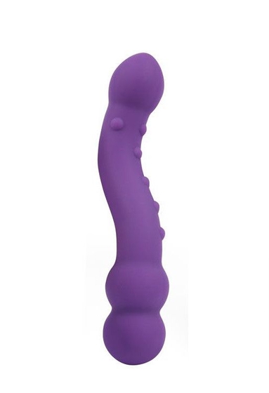 Фиолетовый изогнутый двусторонний стимулятор Cosmo - 18 см. - фото, цены