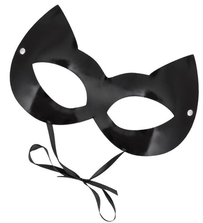 Оригинальная лаковая черная маска Кошка - фото, цены