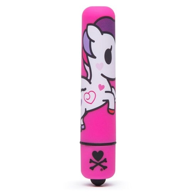 Розовая вибропуля с веселым принтом Mini Bullet Vibrator Pink Unicorn - фото, цены