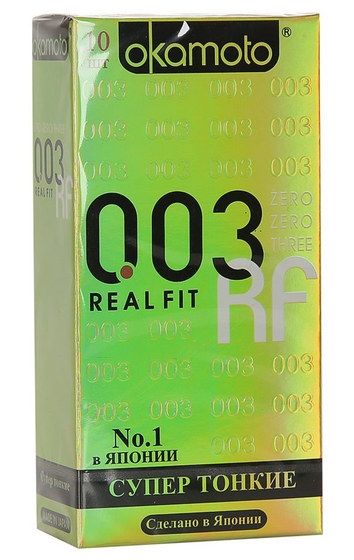 Сверхтонкие плотно облегающие презервативы Okamoto 003 Real Fit - 10 шт. - фото, цены