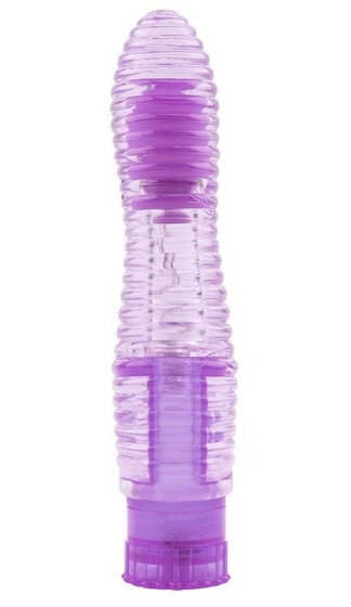 Фиолетовый вибратор с рёбрышками Lines Exciter - 16,2 см. - фото, цены