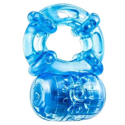 Голубое эрекционное виброкольцо Reusable 5 Function Cock Ring - фото, цены