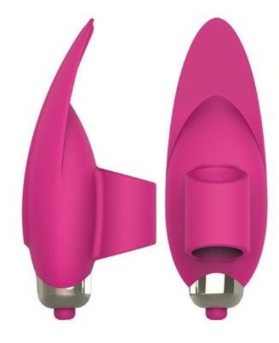 Розовый вибростимулятор с петелькой под палец - 8 см. - фото, цены
