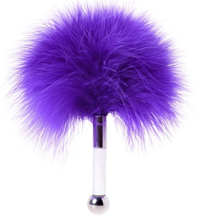 Кисточка для щекотания с фиолетовыми пёрышками - 13 см. - фото, цены