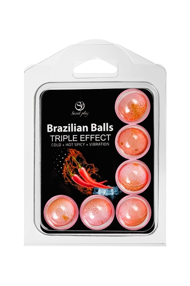 Набор из 6 шариков с массажным маслом Brazilian Balls с тройным эффектом - фото, цены